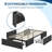 Twin Size Platform Bed Frame with 3 Storage Drawers Dark Gray