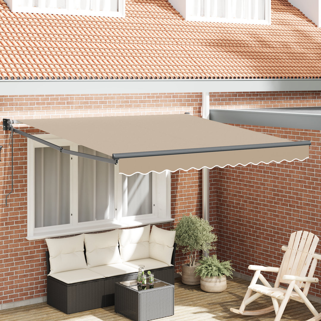 Ebern Designs Polyester Cover Retractable Patio Awning