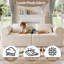 Canapé modulaire 2 pièces Bouclé, accoudoirs gauche et droit, ressorts ensachés, rouleau de compression, aucun assemblage requis, housses lavables, beige-341642473