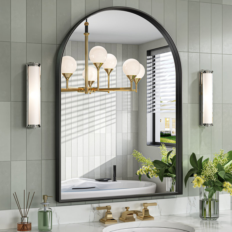 Miroir mural Axia, 30 po x 22 po, Argent argent