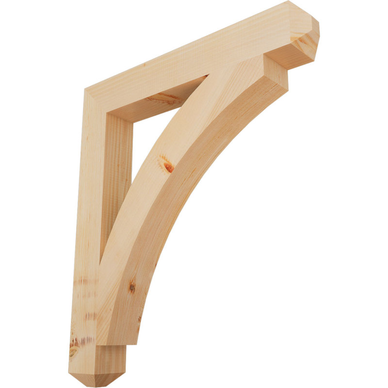 Thorton Craftsman Bracket, Douglas Fir (Smooth), 32" H x 4" W x 28" D