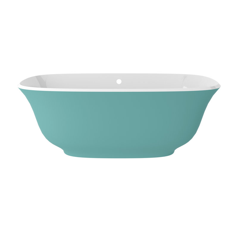 Amiata 65"x 32" Freestanding Soaking Bathtub, Pastel Turquoise