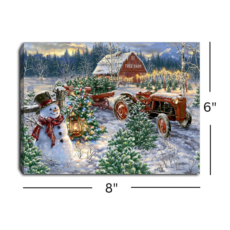 Tree Farm 8x6 Mini Lighted Easel Back Canvas