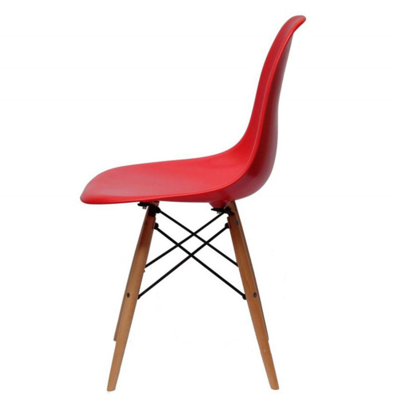 Eghard 17.5'' H Side Chair, Red, 1, SIlver