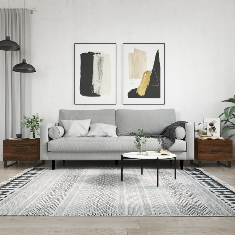 Sled Coffee Table with Storage, brown oak