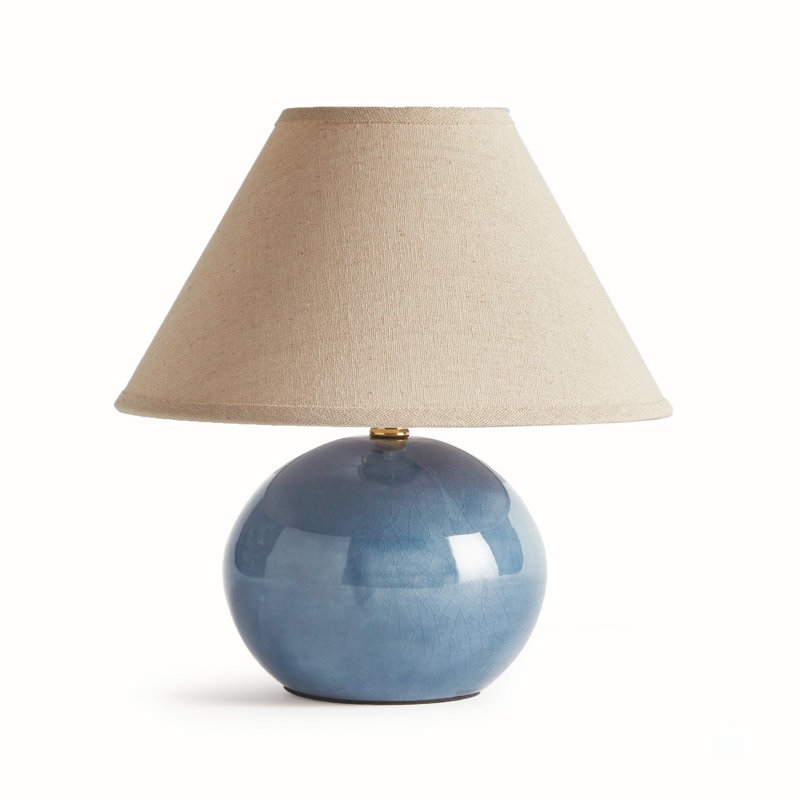 Oscar Standard Table Lamp, Cream, Blue, 10.25'' H X 9.75'' W X 9.75'' D