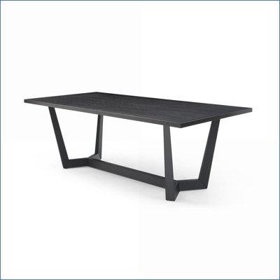 Mid Century Modern MDF Coffee/Dining Table for Living Room, Easy-Clean &amp; Stable X-Legs, Black