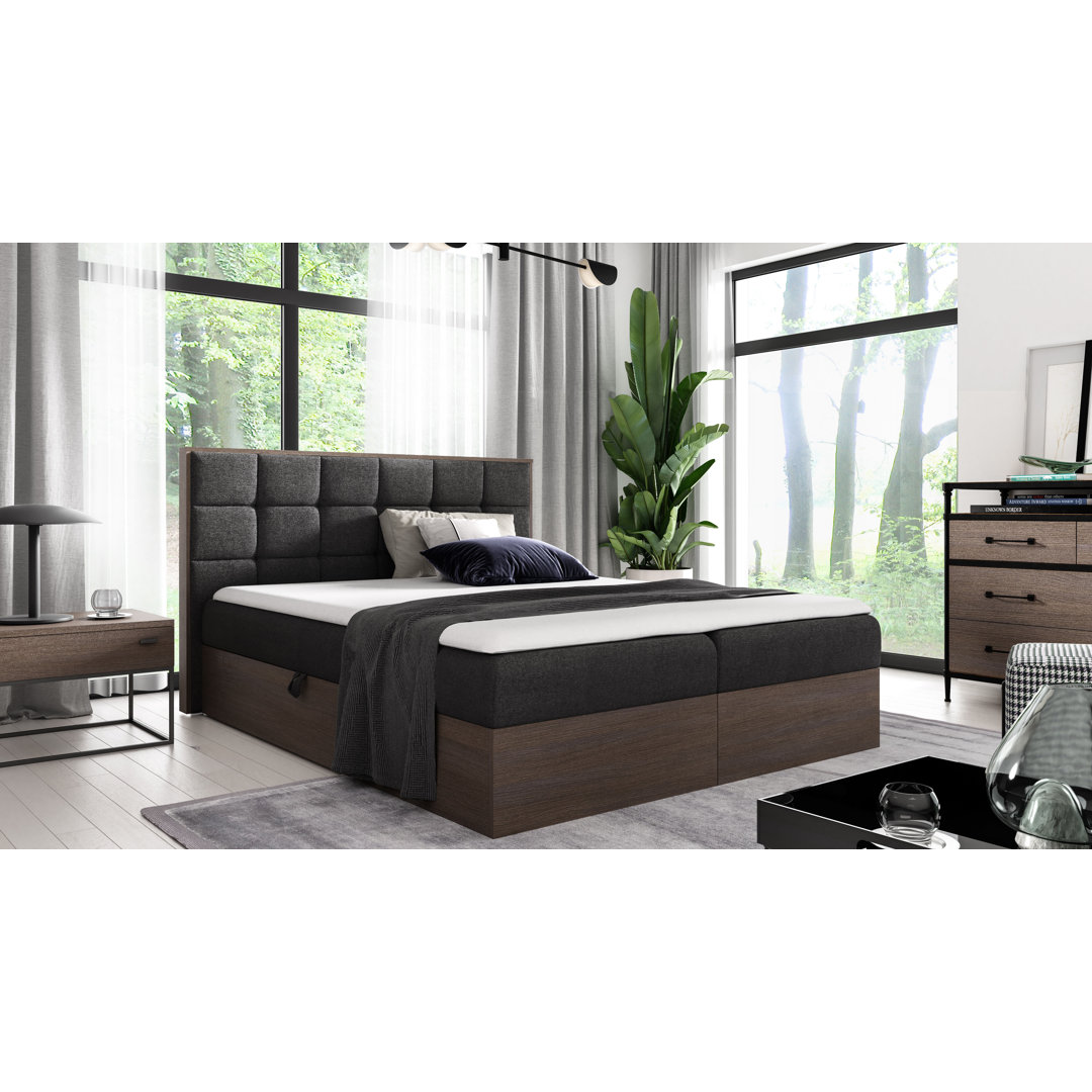 Boxspringbett Nawaal mit Topper und Stauraum