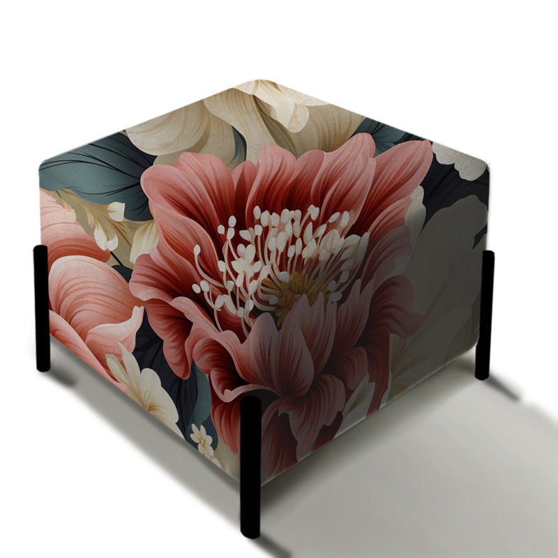 B Wilson - Repose-pieds floral carré