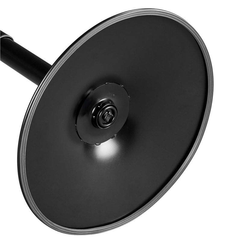 36" H  Adjustable Swivel Pub Round Table, Black, Silver
