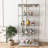 Modern Glass Display Cabinet With LED Lights, Quick-Assembly Antique Cabinet, Tempered Glass Bookshelf, Suitable For Living Room And Bedrooms, 2-Door 4-Shelf-240181351-264339773
