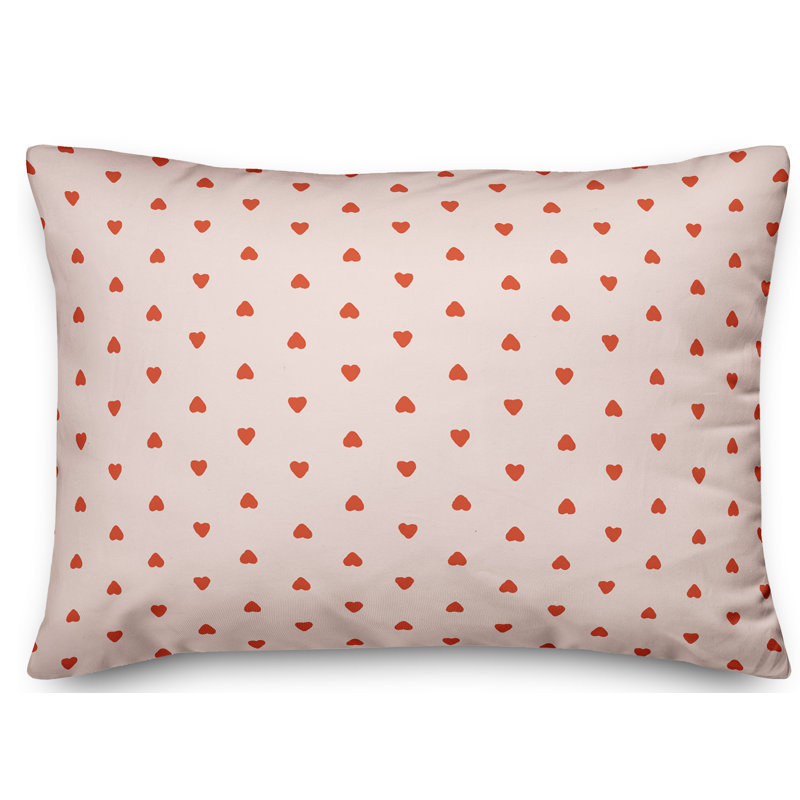 Coussin Tiny Hearts, Rouge / pêche