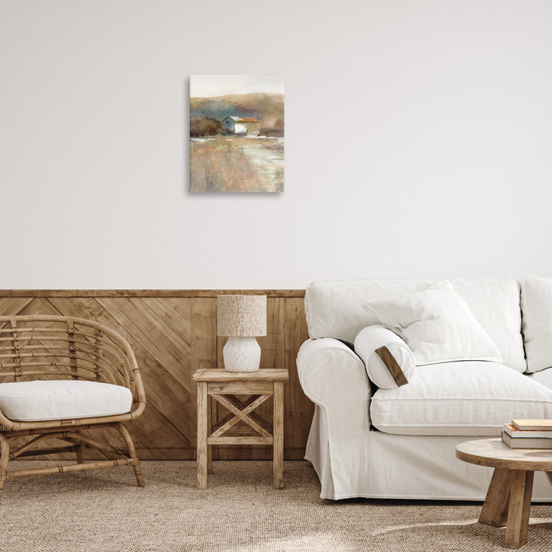 «Distant Cabin with Rustic Scenery», art mural par Carol Robinson, H 20 po x l 16 po