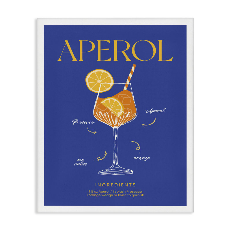 Art mural sur toile Aperol, H 20 po x l 16 po