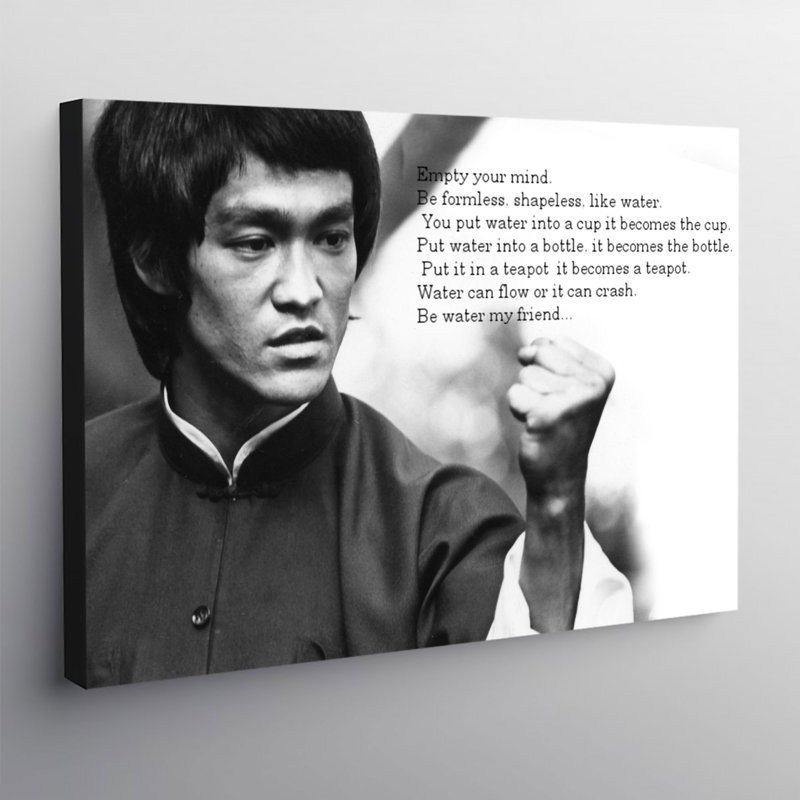 Bruce Lee Famous Quote Empty Your Mind - Wrapped Canvas Print, 41cm H x 61cm W x 4cm D