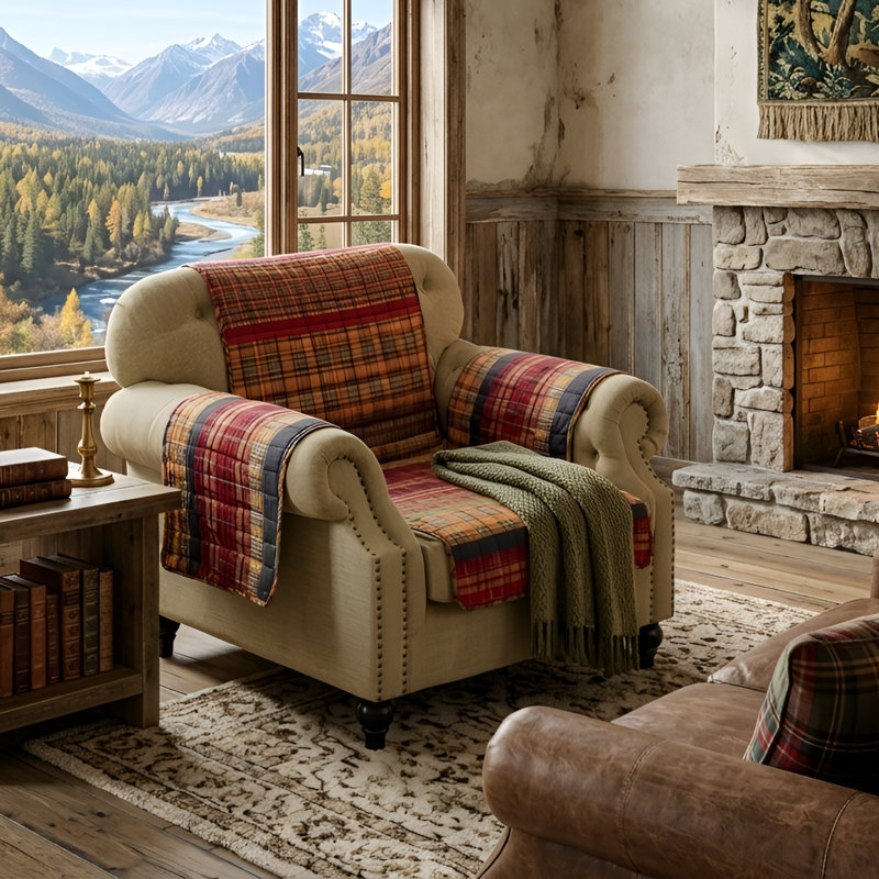 Housse réversible pour fauteuil Gold Rush, Rouge