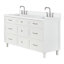 Ariel Monroe 67 Inch Double Rectangular Sink Bathroom Vanity With Pure White Quartz Countertop In White-105988824