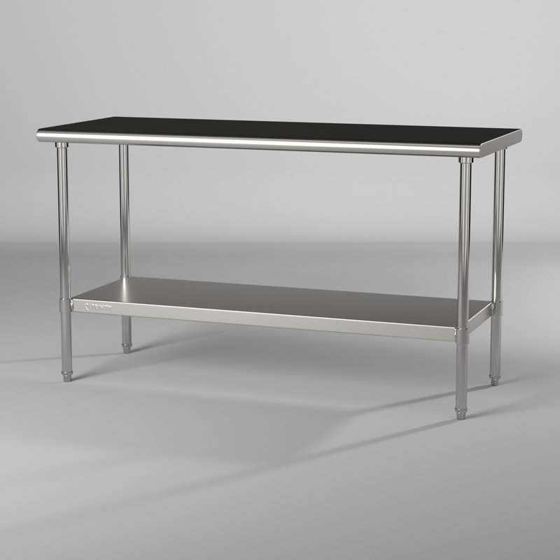 TRINITY EcoStorage NSF Stainless Steel 60 in. W x 24 in. D Utilty Table w/ Adjustable Bottom Shelf