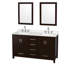 Sheffield 60" Freestanding Double Bathroom Vanity with Quartz Top with 24" Mirrors-149999978-149974014