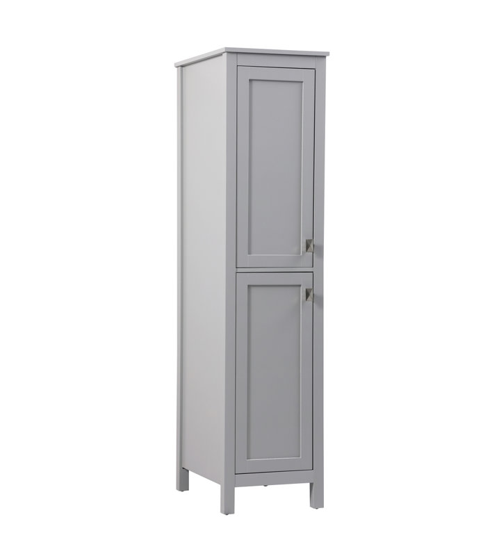 Rangement pour salle de bain Destinymarie, Gris / nickel brossé, H 65 po x l 16 po x P 22 po