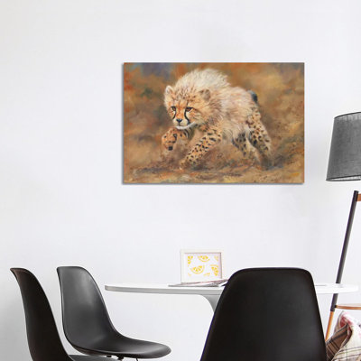 Cheetah Dust by David Stribbling - Wrapped Canvas Print