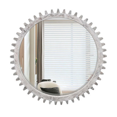 Miroir décoratif lourd en forme de mécanisme de suspension en bois rétro