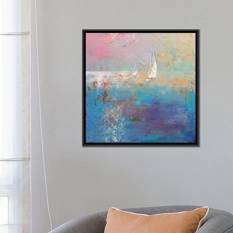 « voilier », reproduction d’art sur toile, H 12 po x l 12 po x P 1,5 po, Toile tendue, Pas de tapis