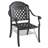 Cast Aluminum Patio Furniture With 4 Cushions - 5 , Black, Noise Reducing, Rectangular Table, Outdoor Enjoyment In Black Water Cushions, Stackable, Comfort