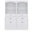 Armoire de rangement pour salle de bain combinée - panneau de fibres à densité moyenne durable avec quatre portes, tiroirs, tablette réglable et six tablettes ouvertes