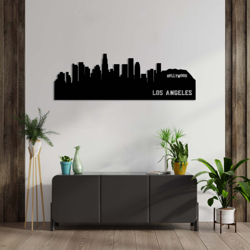 «Chicago Skyline», art mural en métal - décor de paysage urbain - Silhouette de l'architecture urbaine de Chicago - Tenture murale industrielle moderne - œuvre de Landmark Travel City - décoration de salon de bureau à domicile - pièce d'art remarq