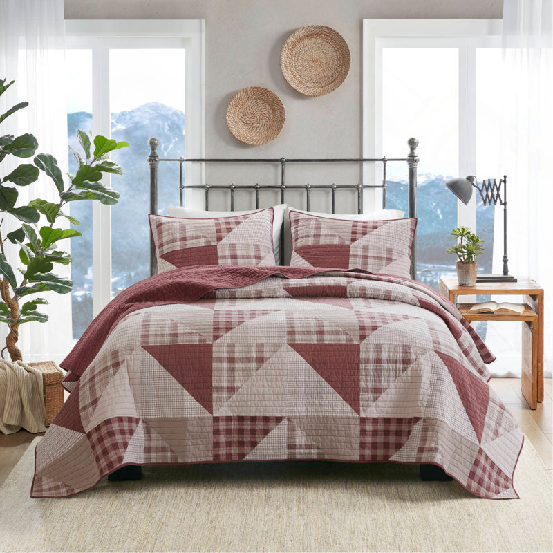 Mini ensemble de couvre-lit 3 pièces, Queen Coverlet + 2 Shams, Brown