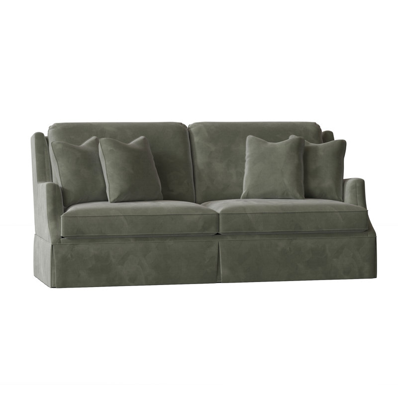 Savannah 87.5" Round Arm Sofa with Reversible Cushions, 9953 Willow Polyester