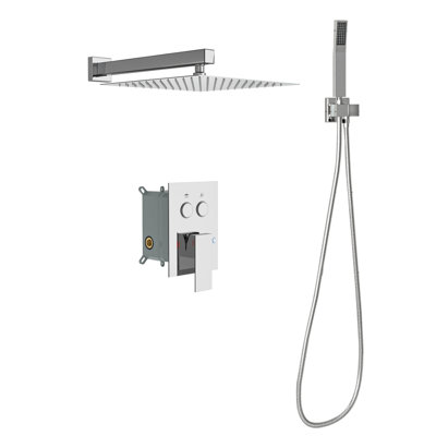 Système de douche carré mural de 10 pouces avec valve brute Topcraft