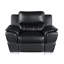  Fauteuil club en cuir noir avec cadre argenté et style contemporain-959686582
