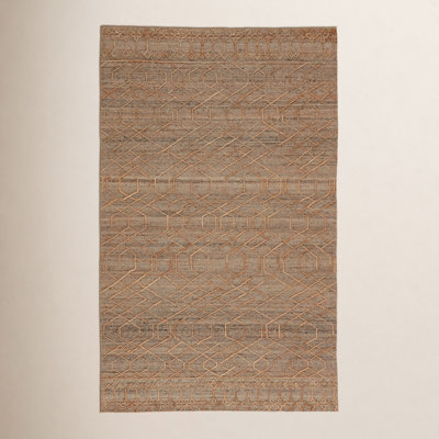 Cecille Beige Oatmeal Hand-Woven Geometric Rug