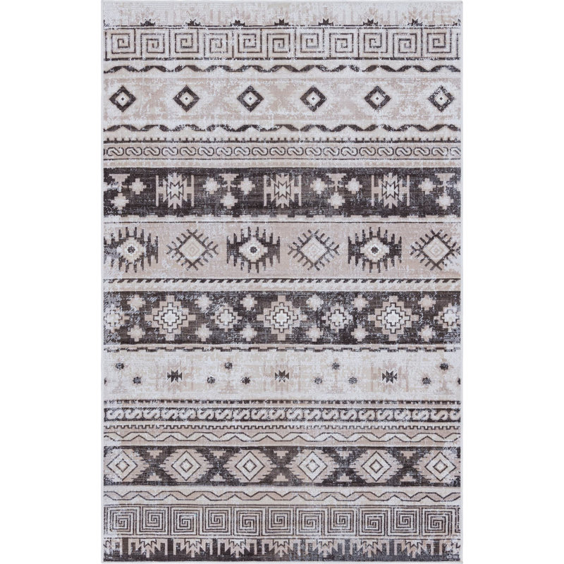 Geometric Indoor Rug, Rectangle 4'1" x 6'1"
