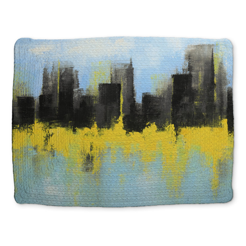 Gray Braided Polyester Placemat - City by Sponge Technique