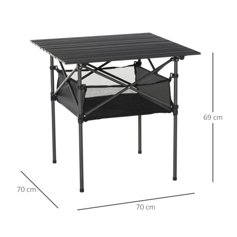 Square Steel Outdoor Picnic Table - 70 cm W 70 cm D