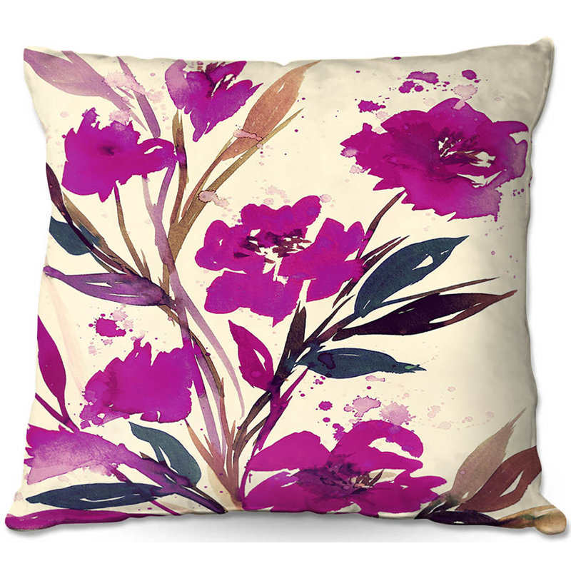 Coussin décoratif posies canapé, 20 po x 20 po, Rose / Bleu / Crème
