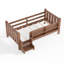 Lit simple compact avec rangement, fabrication en bois massif, finition naturelle pour les enfants