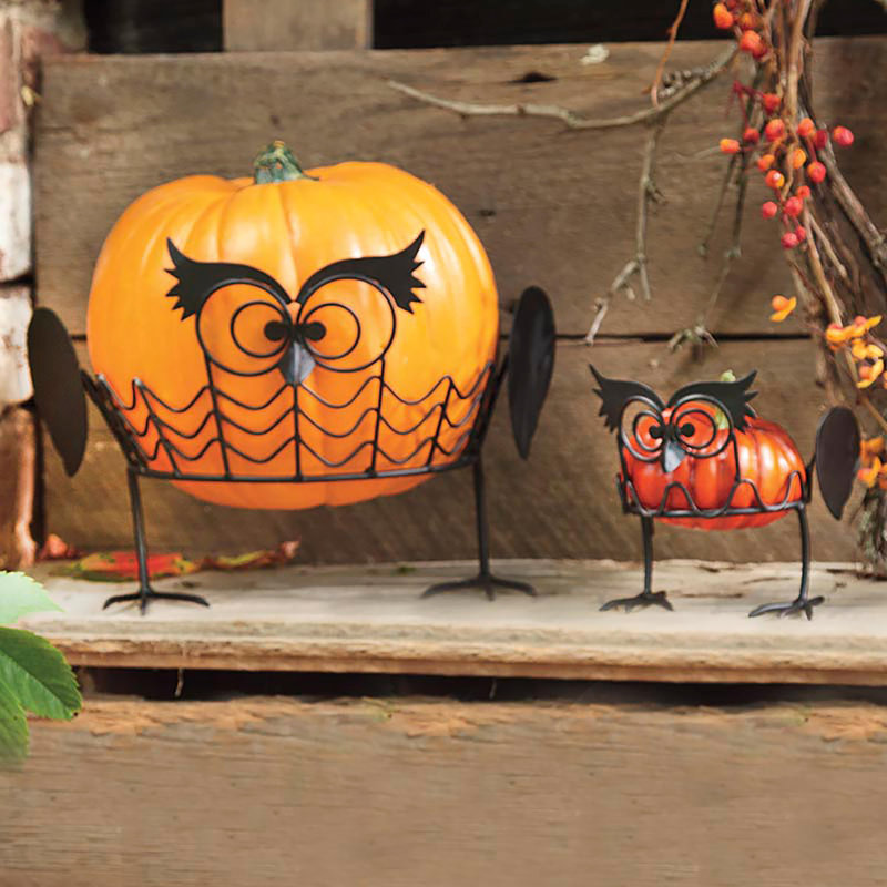 Ensemble de 2 porte-citrouilles hibou