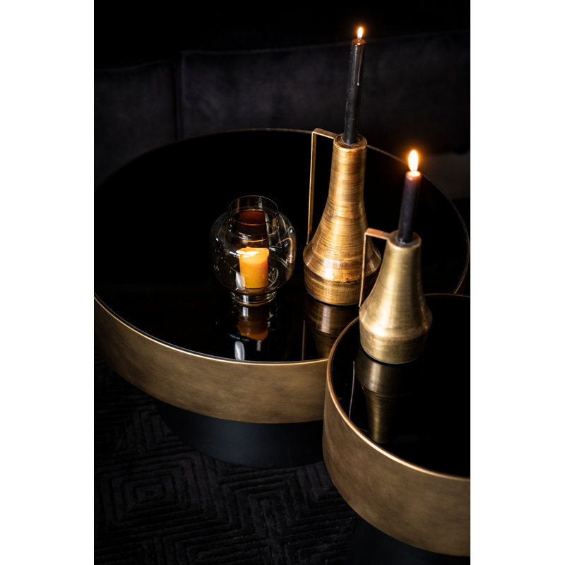 Bunga Glass Coffee Table, 16" H x 30" L x 30" W