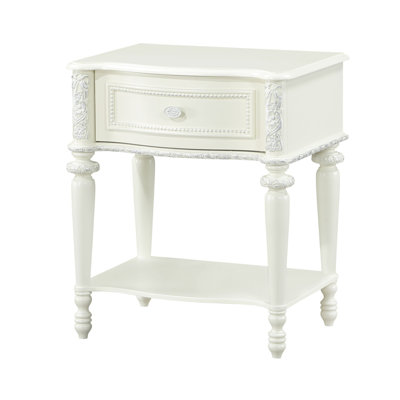 Dorothy Ivory Finish Nightstand W/1 Drawer