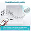 60x63cm LED Bathroom Mirror, Double Door, Acrylic Trim, Anti-Fog, Bluetooth, Shaver Socket, Polished