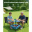 Folding Portable Camping Table Oxford Outdoor Picnic Square Table 4 Cup Holders