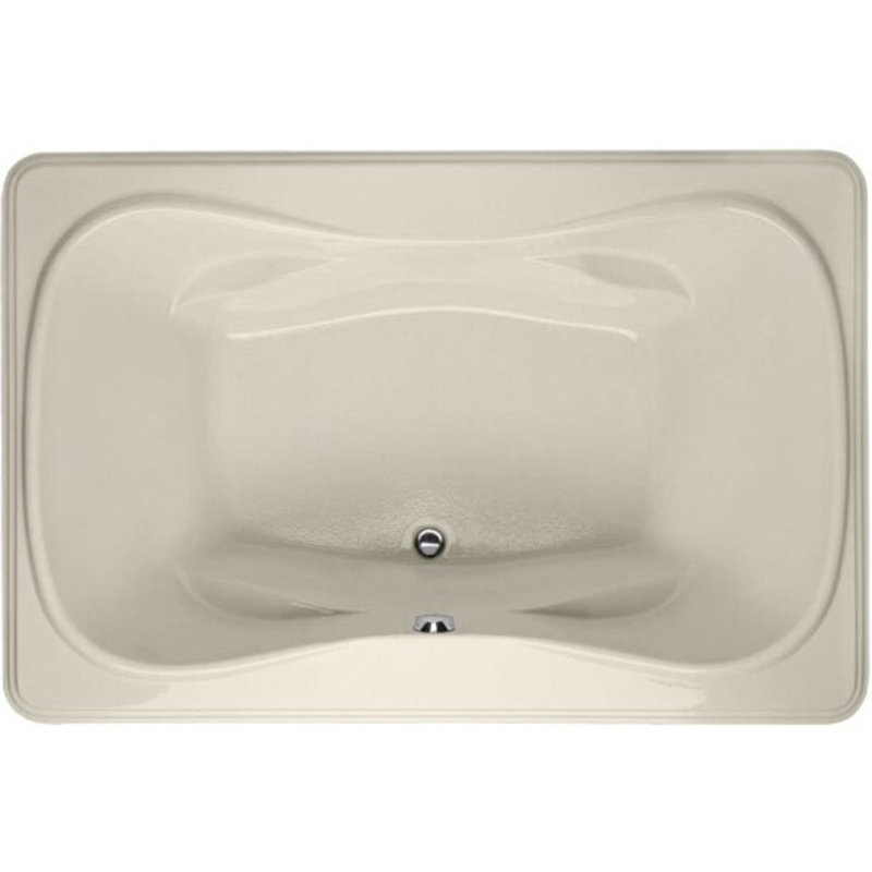 Jennifer 72'' L Soaking Bathtub, Biscuit, Matte Black