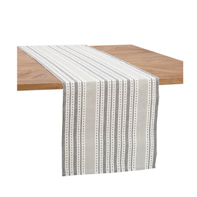 Kalpana Warner Stripe Woven Reversible Cotton Table Runner