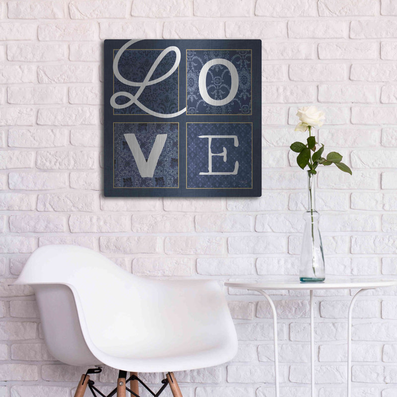 «LOVE Squared» par Marla Rae, art mural en métal, H 12 po x l 12 po