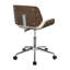 Chaise de bureau pivotante écru et noyer-242478197
