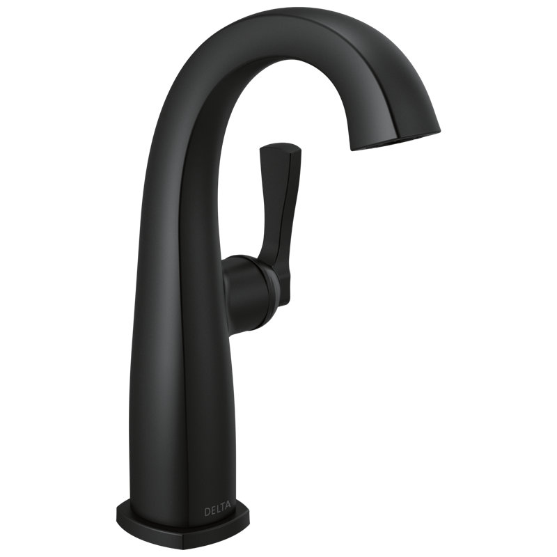Single Handle Mid-Height Bathroom Faucet, Matte Black